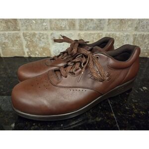 SAS Free Time Leather Diabetic Walking Shoes Brown Lace Up Mens 11.5 S EC Nice